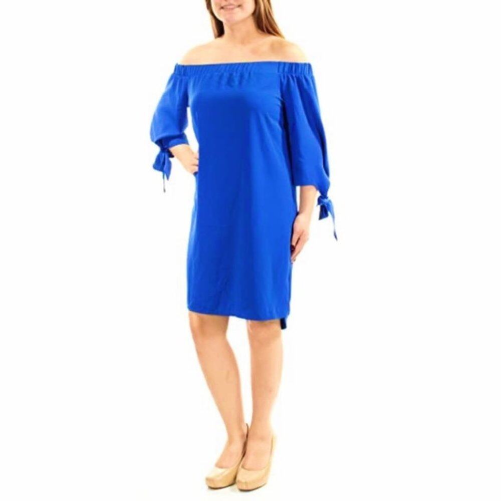 Bar III Off the Shoulder Shift Dress Blue Size XS